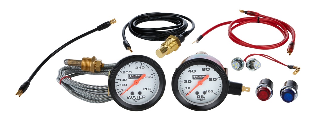 Allstar Performance - 2 Gauge Kit OP/WT NO PLATE