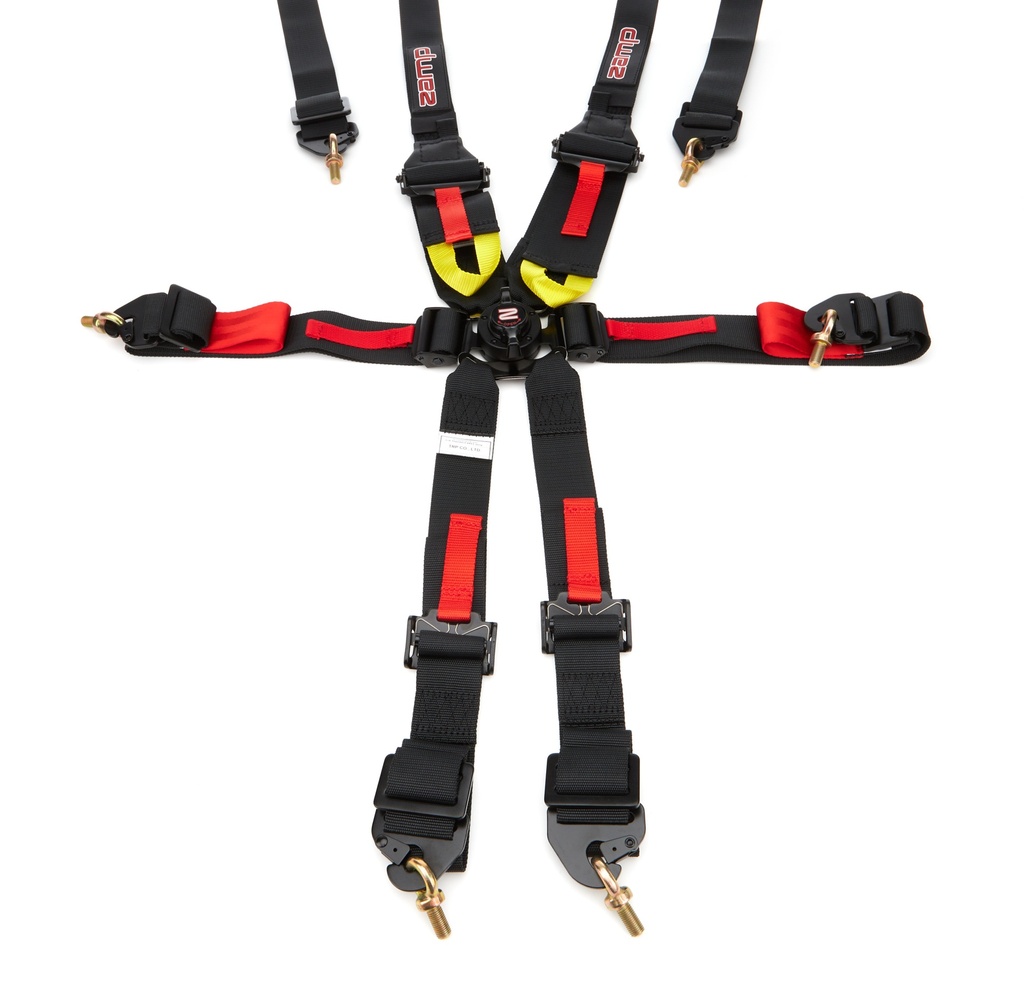 [ZAMHARN03F003] Zamp Racing - Harness 6pt Black Cam L 3in/2in Shoulder FIA