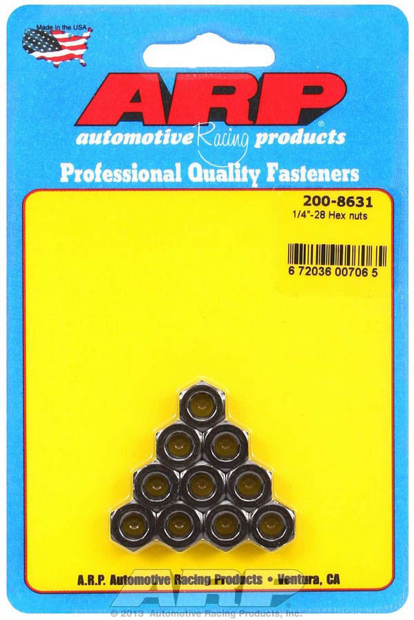 [ARP200-8631] ARP - 1/4-28 Hex Nut W/Flange Kit (10Pk)