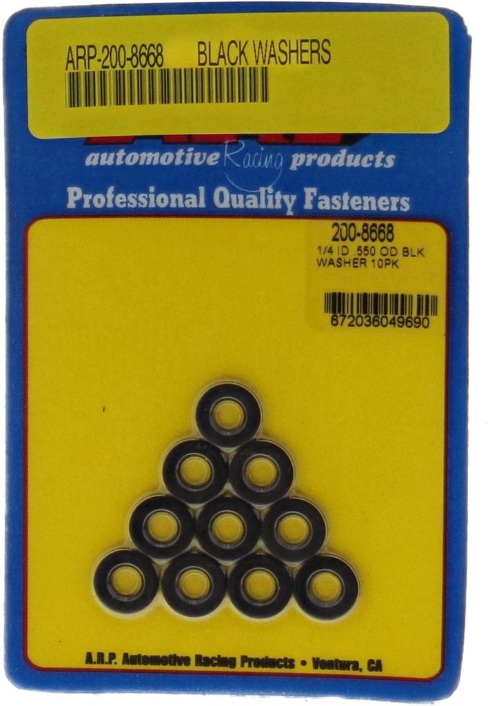 [ARP200-8668] ARP - 1/4 ID .550 OD Washers 10pk - Black