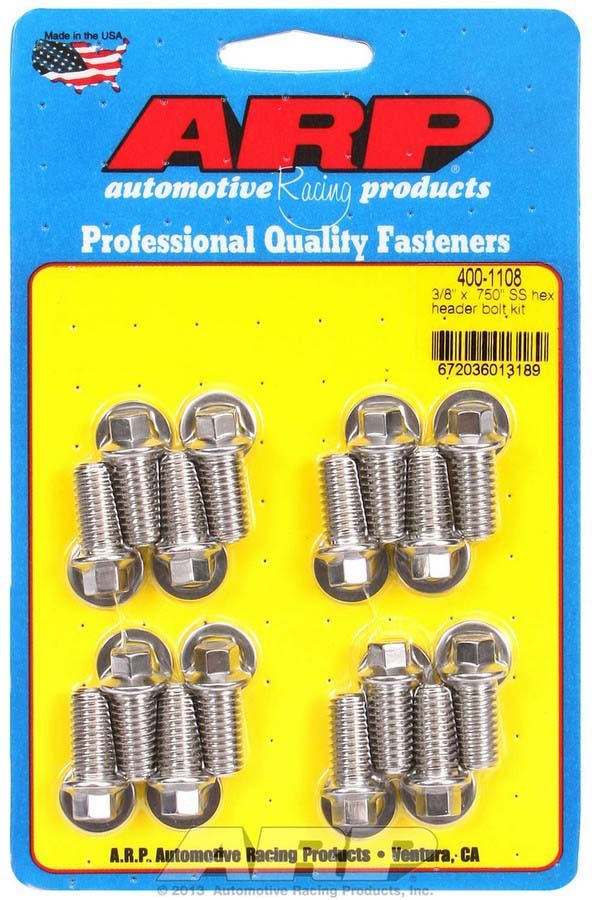 [ARP400-1108] ARP - S/S Header Bolt Kit - 3/8 x .750 UHL (16)