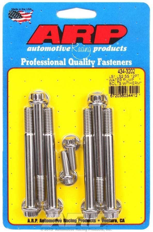 [ARP434-3202] ARP - S/S W/P & Thermostat Hsg Bolt Kit - 12pt. LS1/LS2