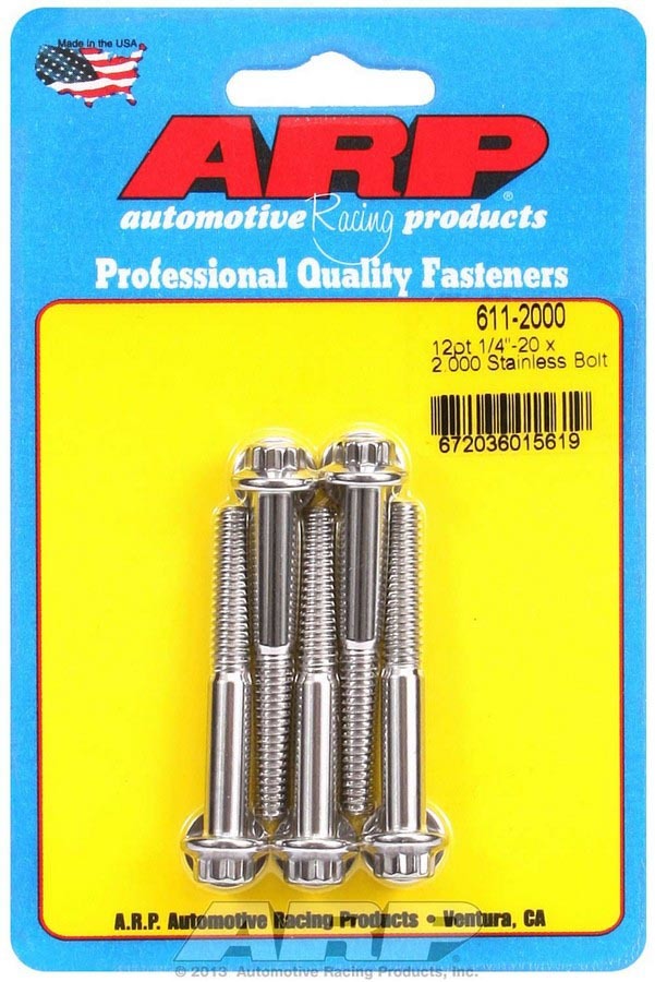 [ARP611-2000] ARP - S/S Bolt Kit - 12pt. (5) 1/4-20 x 2.000