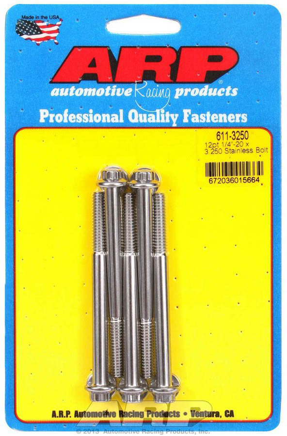 [ARP611-3250] ARP - S/S Bolt Kit - 12pt. (5) 1/4-20 x 3.250