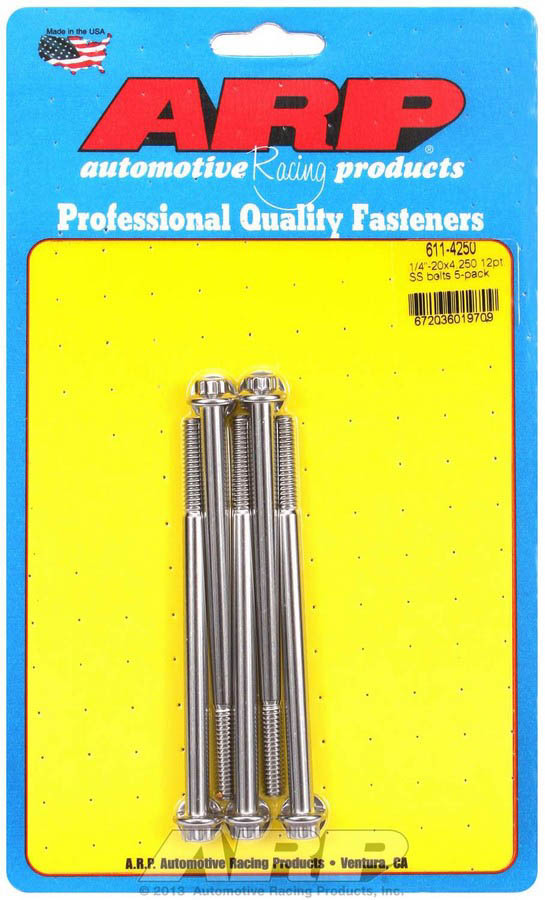 [ARP611-4250] ARP - S/S Bolt Kit - 12pt. (5) 1/4-20 x 4.250