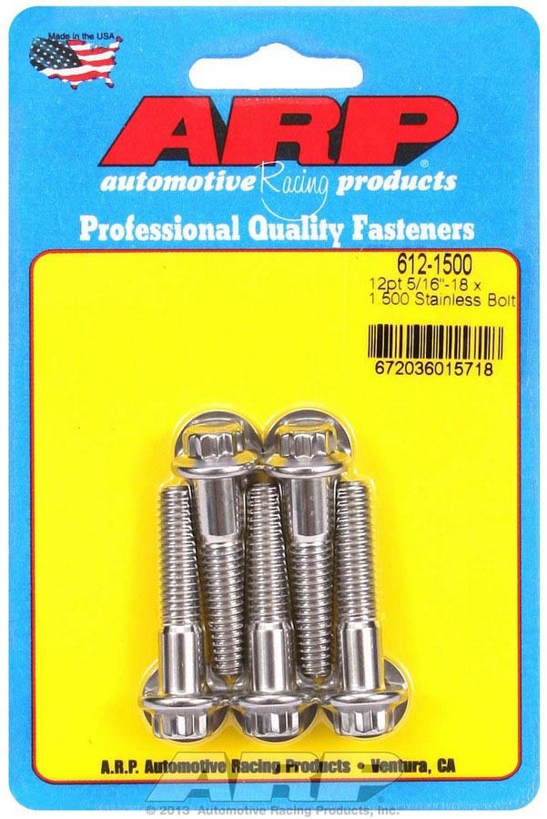 [ARP612-1500] Arp - S/S Bolt Kit - 12pt. (5) 5/16-18 x 1.500
