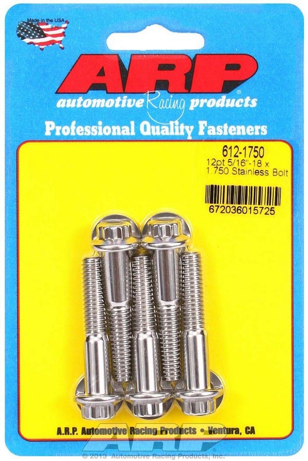 [ARP612-1750] Arp - S/S Bolt Kit - 12Pt. (5) 5/16-18 X 1.750