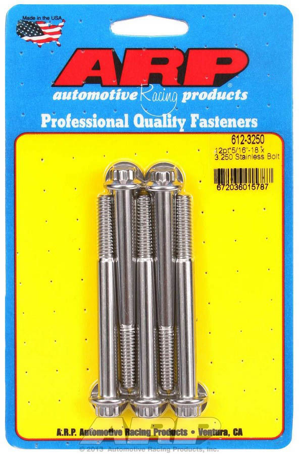 [ARP612-3250] Arp - S/S Bolt Kit - 12Pt. (5) 5/16-18 X 3.250