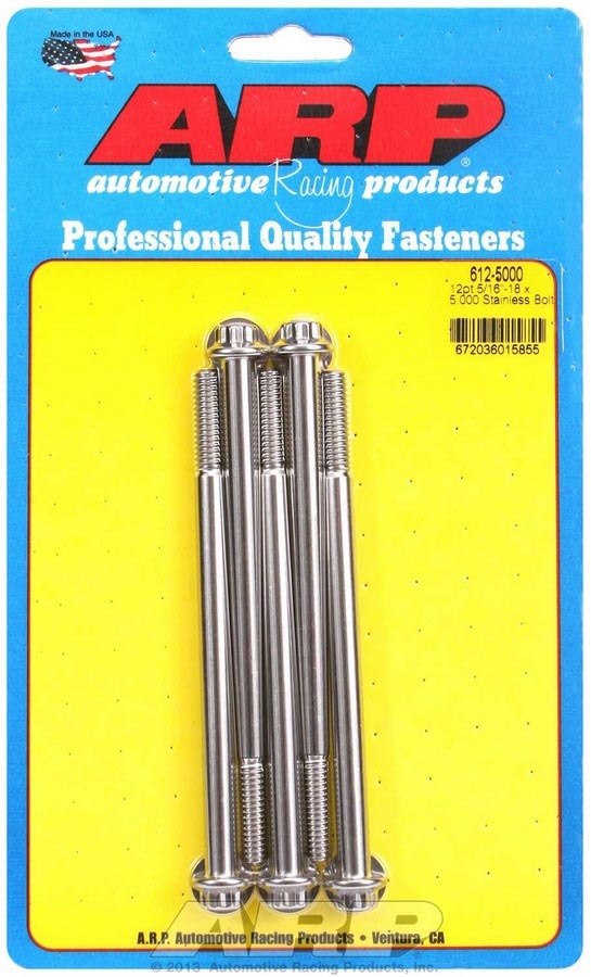 [ARP612-5000] ARP - S/S Bolt Kit - 12pt. (5) 5/16-18 x 5.000