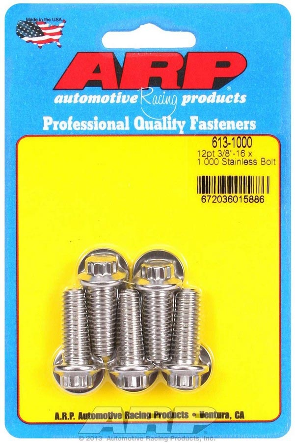 [ARP613-1000] ARP - S/S Bolt Kit - 12pt. (5) 3/8-16 x 1.000