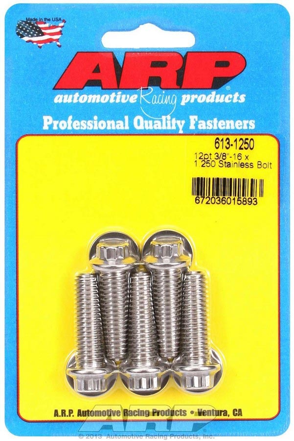 [ARP613-1250] ARP - S/S Bolt Kit - 12pt. (5) 3/8-16 x 1.250