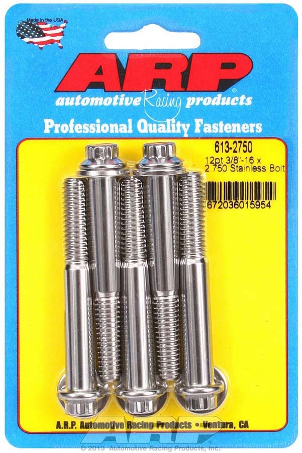 [ARP613-2750] ARP - S/S Bolt Kit - 12pt. (5) 3/8-16 x 2.750