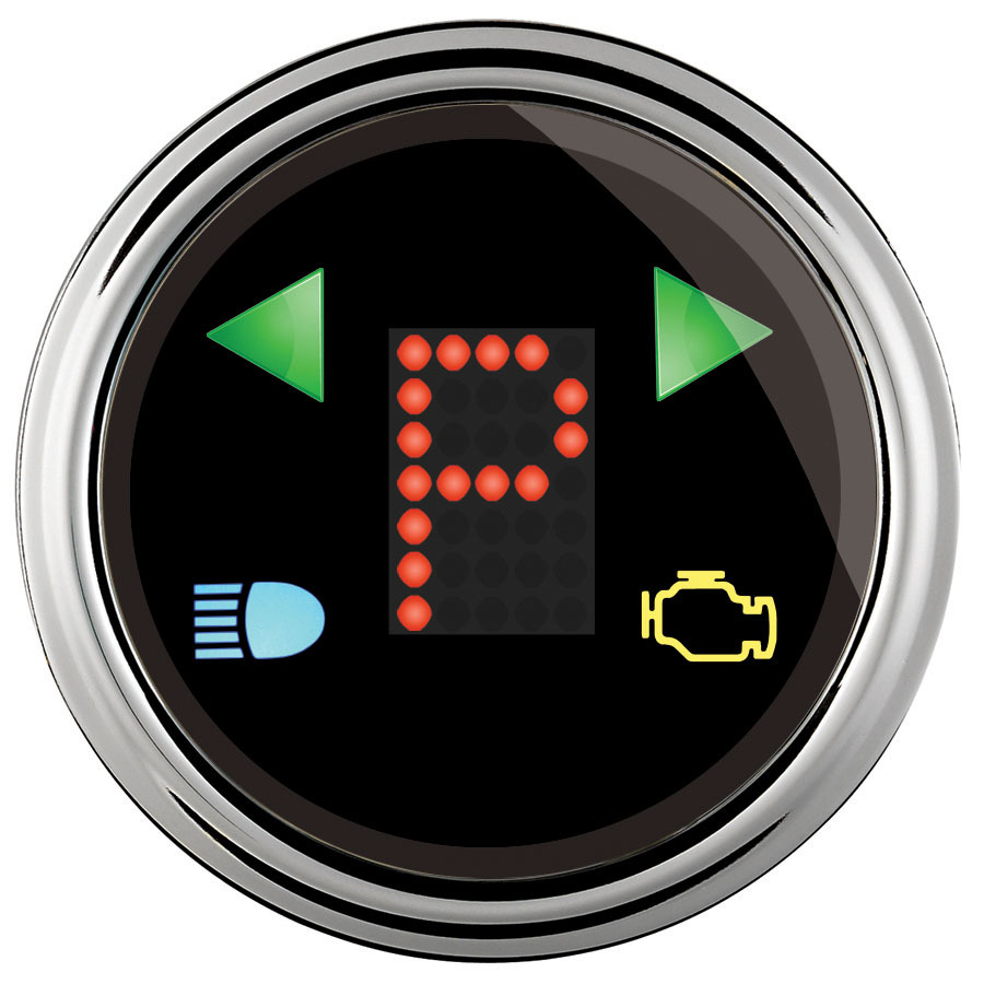 [ATM1460] Autometer - 2-1/16 Gauge Prndl+ Black Face Chrome Bezel