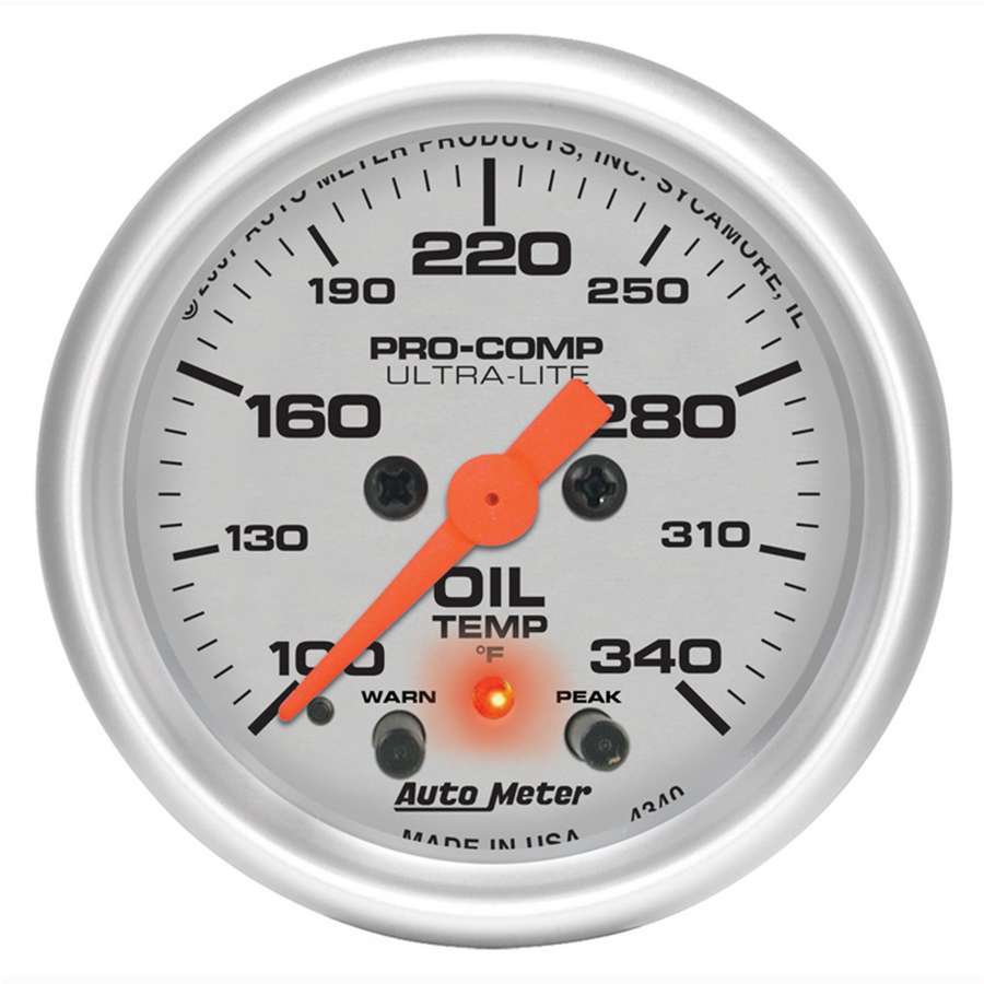 [ATM4340] Autometer - 2-1/16in U/L Oil Temp Gauge w/Peak & Warning