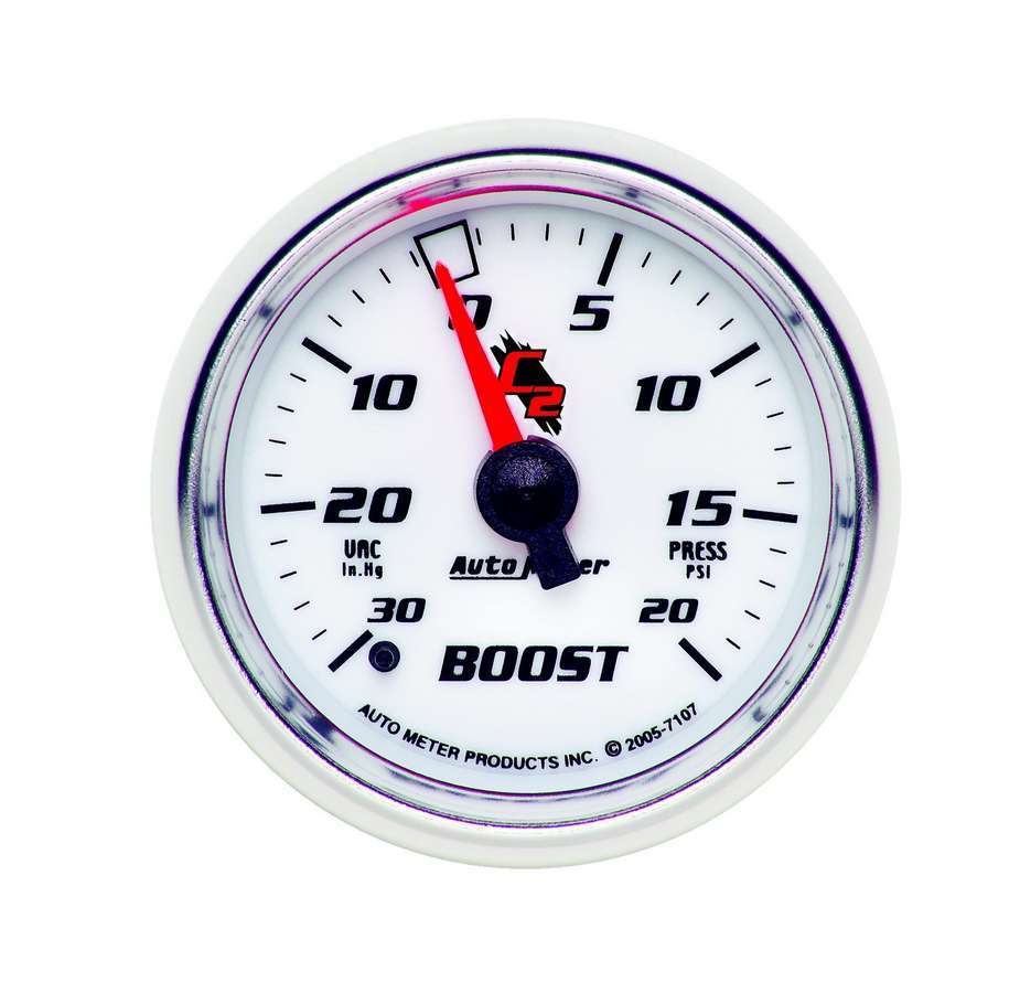 [ATM7107] Autometer - 2-1/16in C2/S Boost/Vac Gauge 30in Hg/20psi