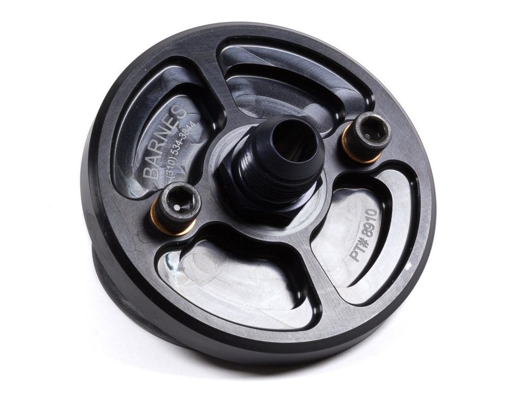 [BAR8910-10] Barnes - Billet Oil Filter Block Off Plate -10 Fitting
