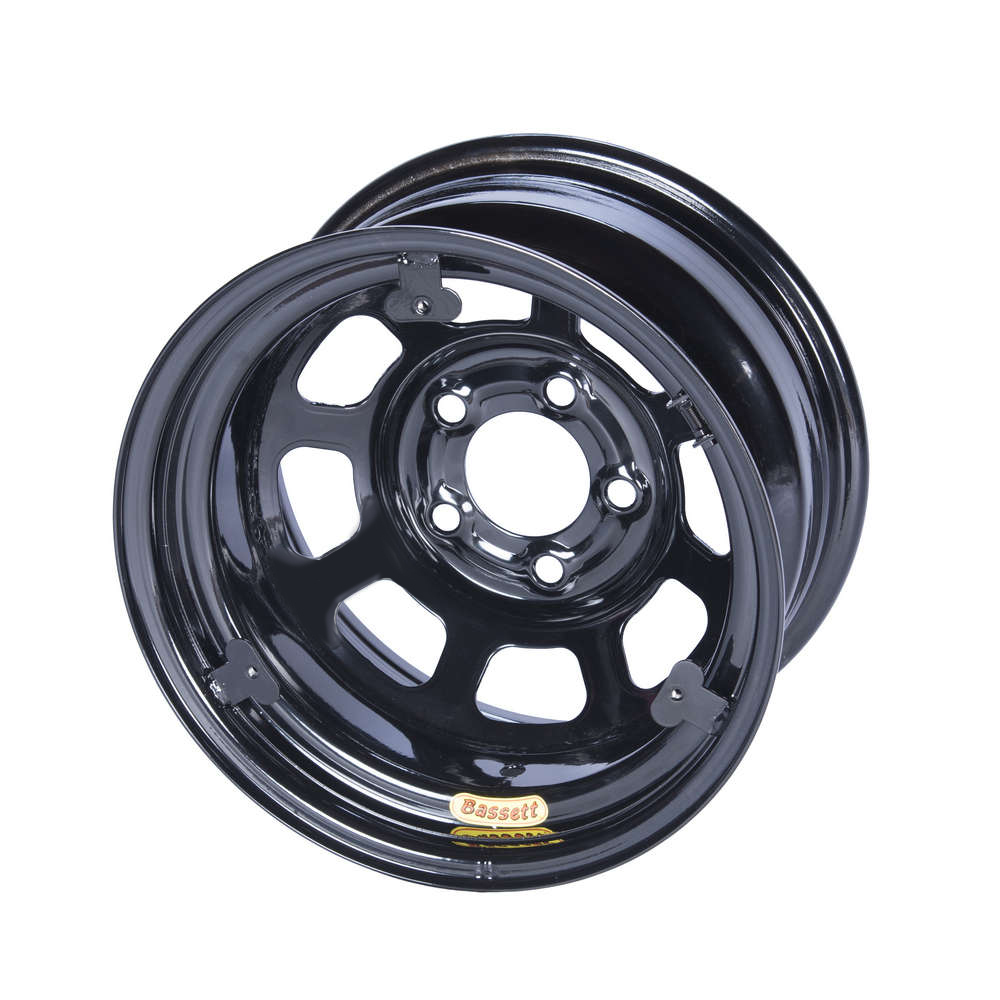 [BAS58D52IRING] Bassett - 15X8 Imca Wheel D-Hole Black 5X5 W/ Tabs