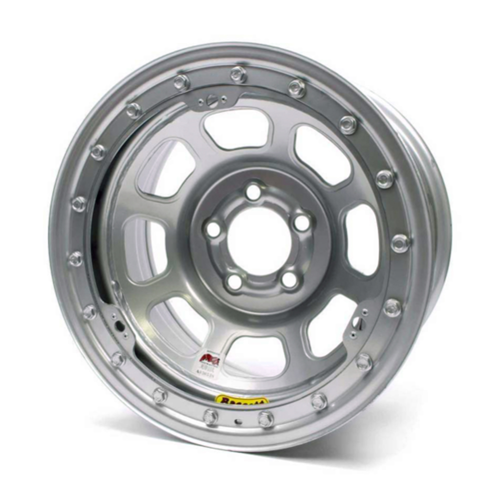 [BAS58DC4ISLK] Bassett - 15X8 Imca B/Lock Wheel D-Hole Silver 5x4.75