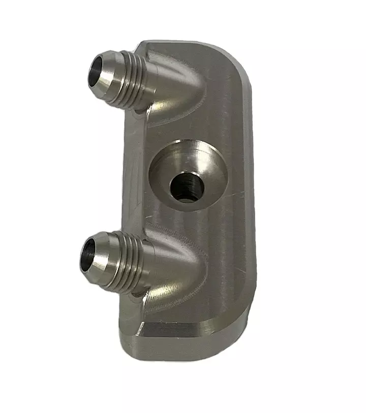 [BOW2410003] Bowler Performance Transmissions - GM 6L80E Cooler Manifold Set Converts To -6 Black