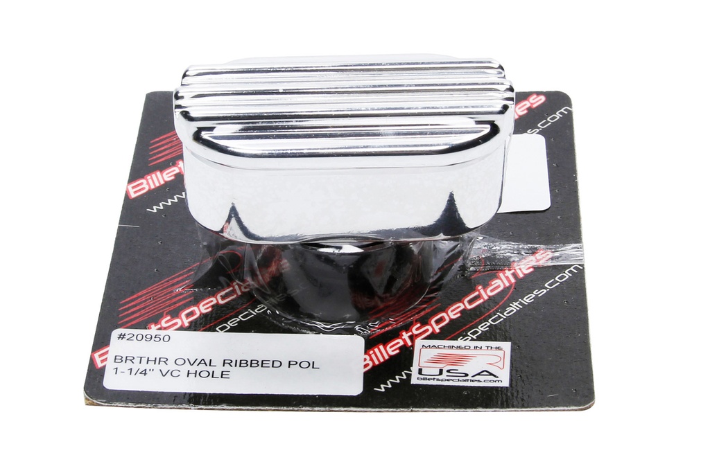 [BSP20950] BSP - Billet Breather Oval Ribbed 1-1/4in Vc Hole