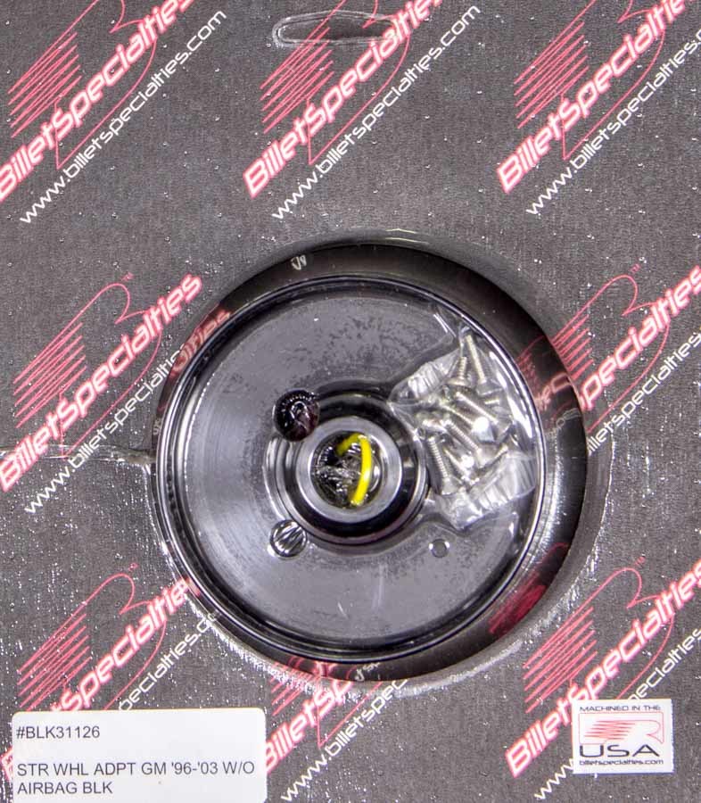 [BSPBLK31126] Billet Specialties - 96-03 Gm Steering Wheel Adapter Black