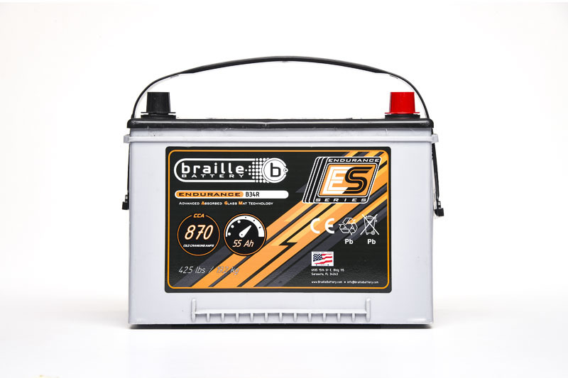 [BRBB34R] Braille Auto Battery - 34R Endurance AGM Battery 870 Cca