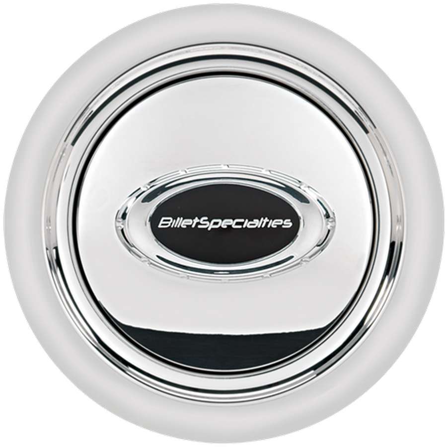 [BSP32725] Billet Specialties - Horn Button Smooth Polished W/Black Logo