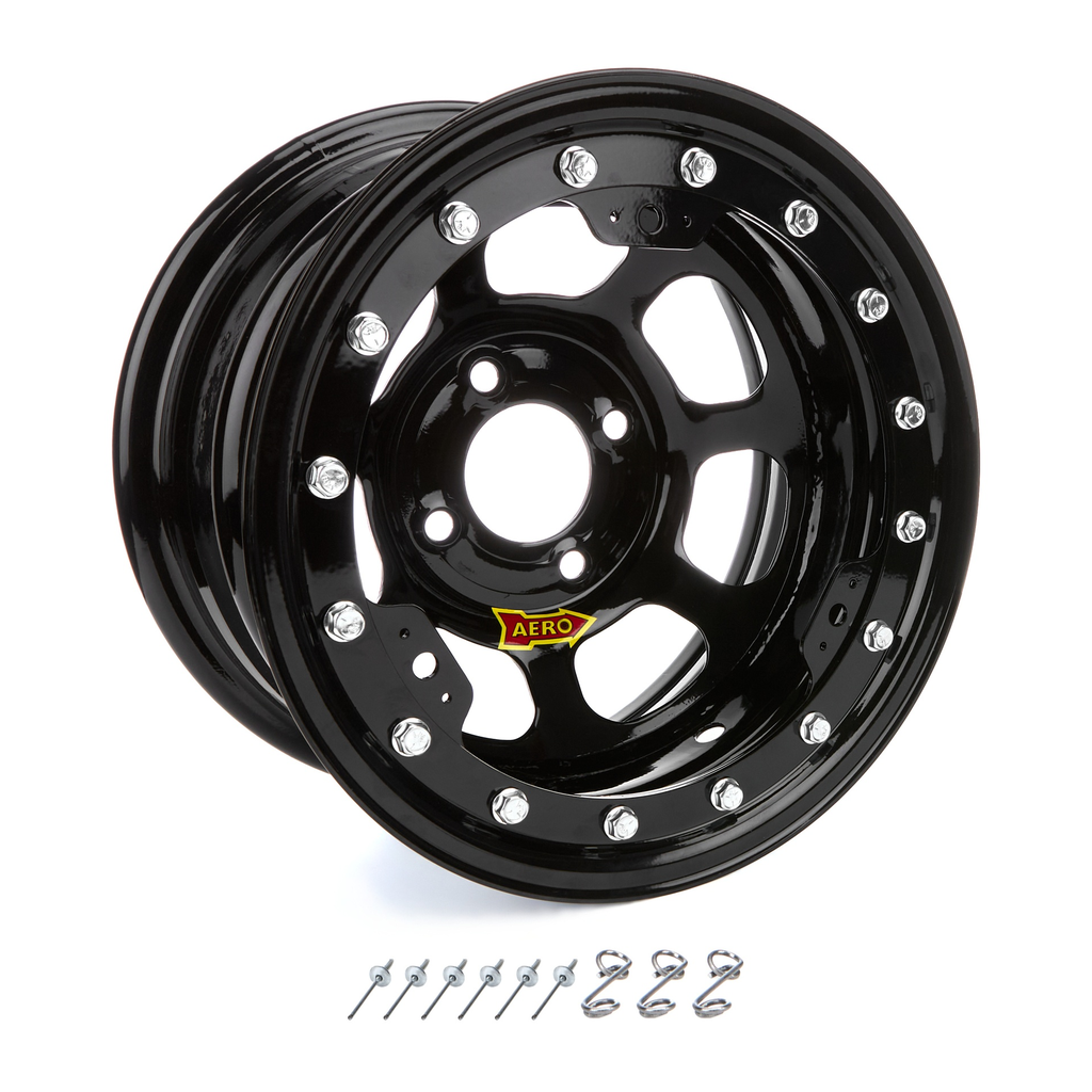[ARW33-174520B] Aero Race Wheels - 13x7 2in. 4.50 Black Beadlock Wheel