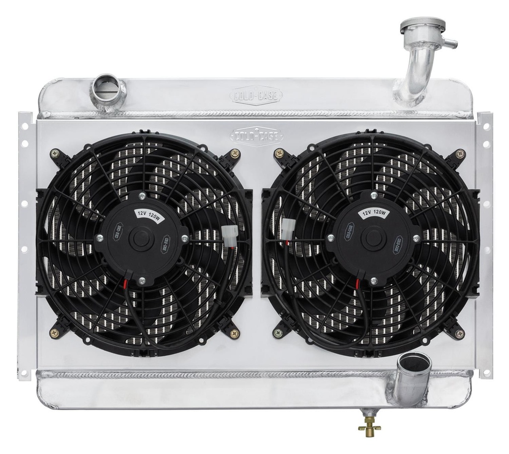 [CCRCHV710K] Cold Case Radiators - 56-60 Corvette Radiator W/ Dual 12in Fan Kit
