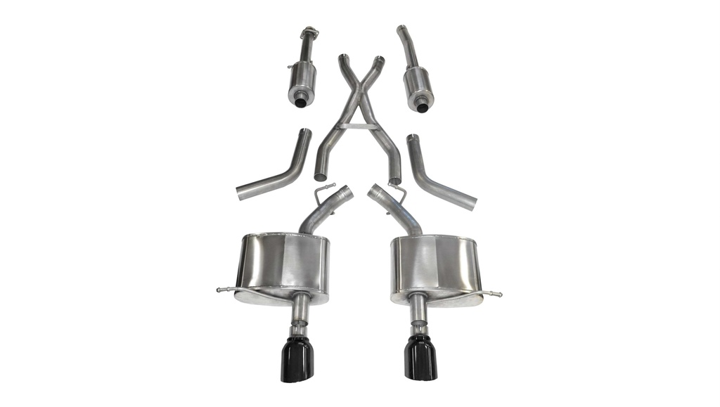 [COR14459BLK] Corsa Performance - Exhaust Cat-Back -Back Dual Rear Exit Wi