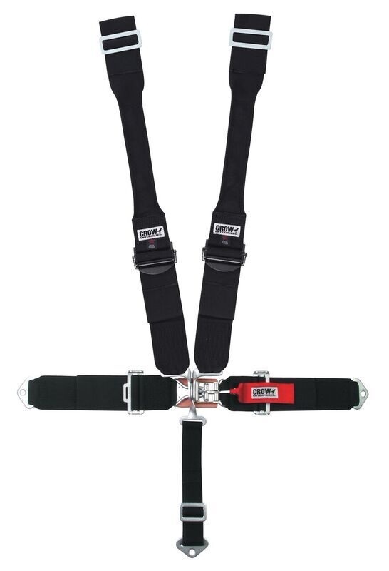 [CRW11004PRB] Crow Safety Gear - 5-Way L&L 52in Lap Belt DB Harness W/Alum Adjus