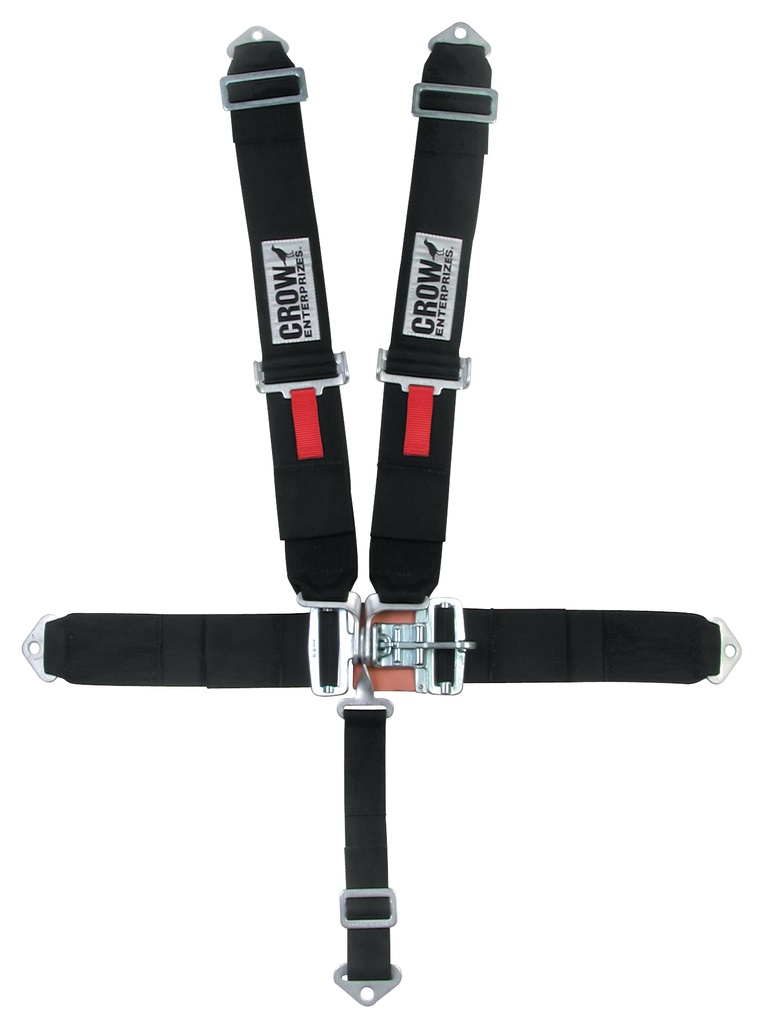 [CRW11064] Crow Safety Gear - 5-Pt Harness Big Latch Blk Bolt In Pull Down