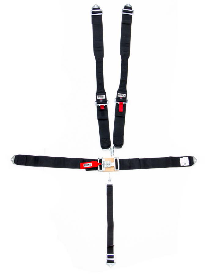 [CRW11064-DB] Crow Safety Gear - 5-Pt Harness Big Latch Blk Hans Bolt In Pull Do