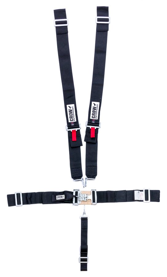 [CRW11074] Crow Safety Gear - 5-Pt Harness Big Latch Blk Wrap Around Pull Dow
