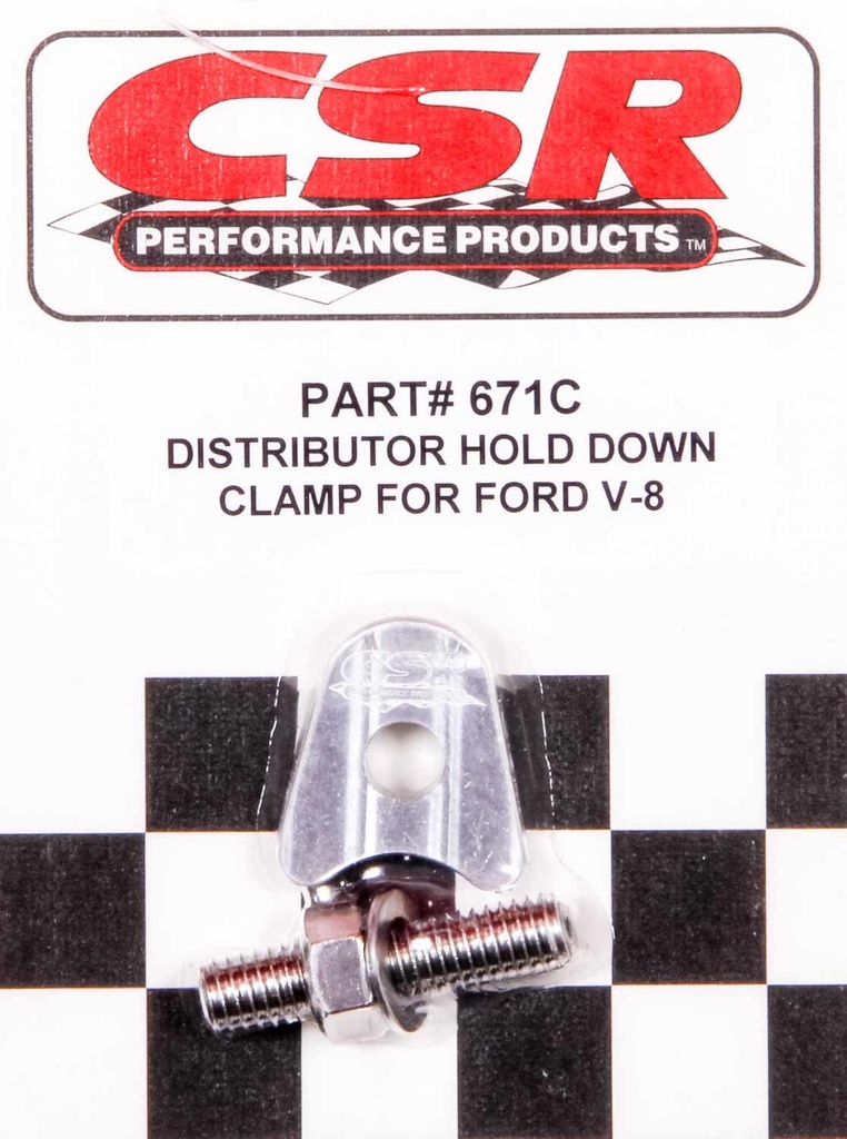 [CSI671C] Csr Performance - Ford V8 Distributor Hold Down Clamp - Clear