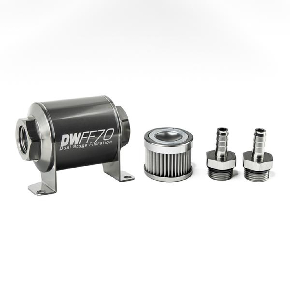 [DWK8-03-070-010K-38] Deatschwerks - In-Line Fuel Filter Kit 3/8 Hose Barb 10-Micron