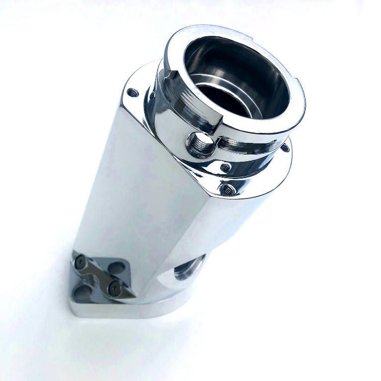 [DRR3300-001P] Drag Race Solutions - Billet Water Filler Neck - Angled Polished