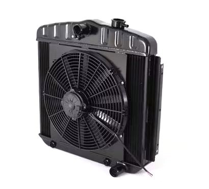 [DEW32-4239013A] Dewitts Radiator - Radiator W/Fans 55-57 Chevy Auto Trans Black