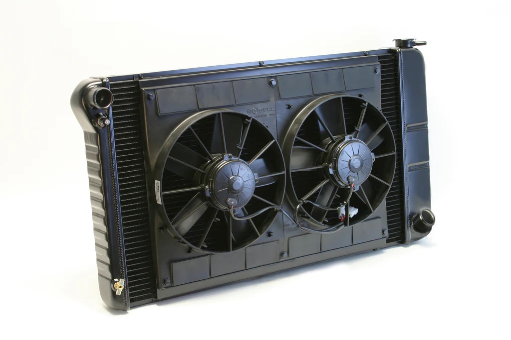 [DEW32-4239018M] Dewitts Radiator - Radiator W/Fans C-10 Trk 67-72 Manual Trans Black