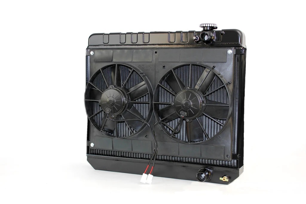 [DEW32-6239010M] Dewitts Radiator - Radiator W/Fans Nova 62-67 LS Man Trans Blk