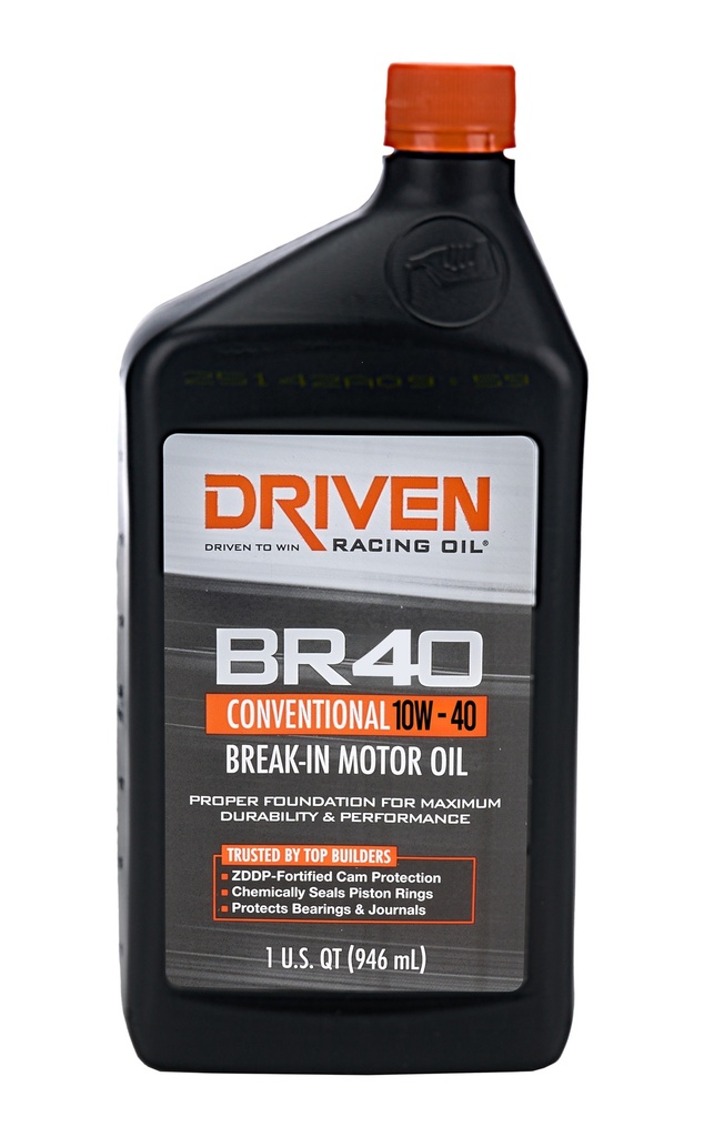 [JGP03706] Driven Racing Oil - BR40 10w40 Petroleum Oil 1 Qt. Break In Oil