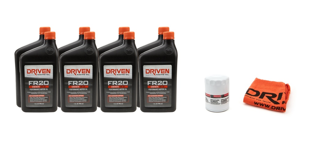 [JGP20821K] Driven Racing Oil - 5w20 Oil Change Kit 11- 15 Mustang GT 5.0L 8Qt.