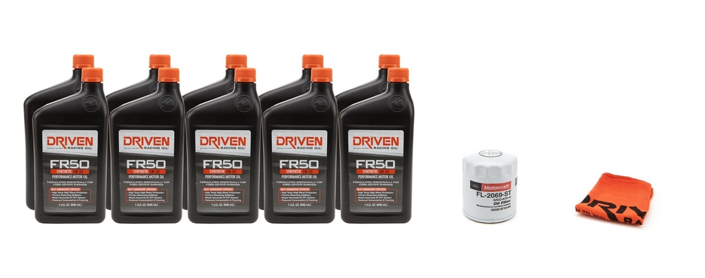 [JGP21051K] Driven Racing Oil - 5w50 Oil Change Kit 2015 Mustang GT350 5.2L 10Qt.