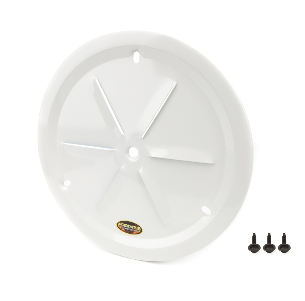 [DOM1031-B-WH] Dominator Race Products - Wheel Cover Louver Vent Alum Bolt 15in White
