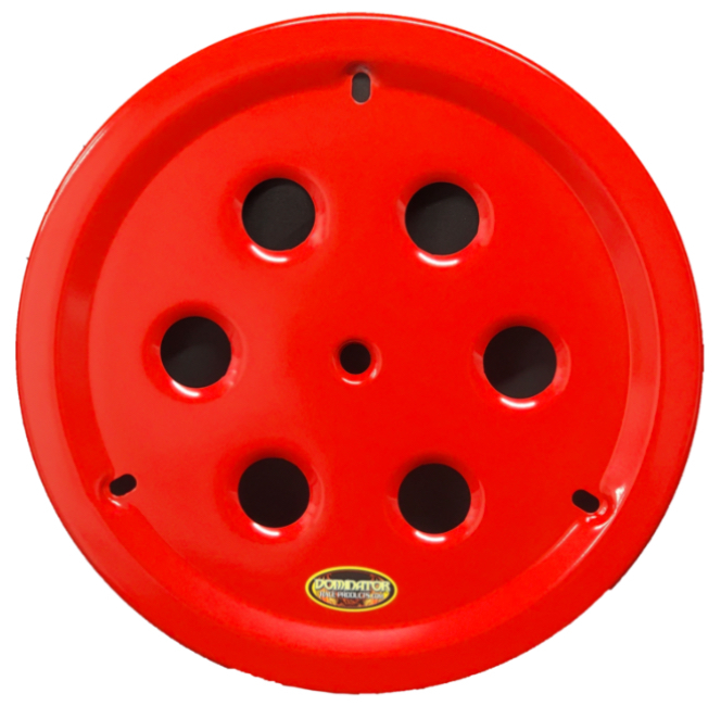 [DOM1032-B-RD] Dominator Race Products - Wheel Cover Hole Vent Alum Bolt 15in Red