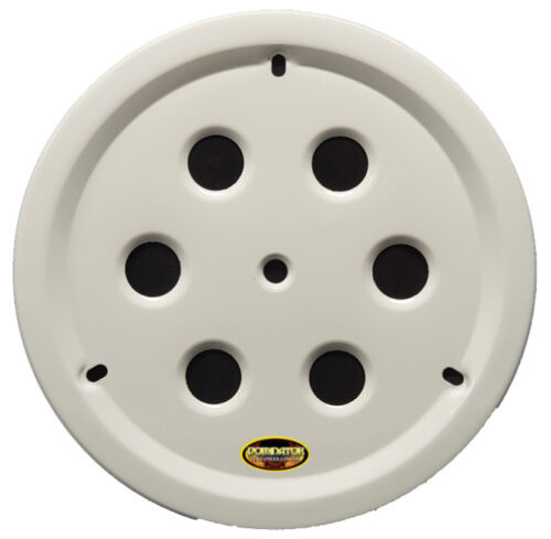 [DOM1032-B-WH] Dominator Race Products - Wheel Cover Hole Vent Alum Bolt 15in White