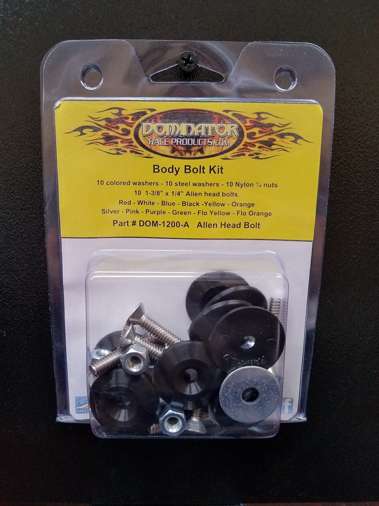 [DOM1200-A-BK] Dominator Race Products - Body Bolt Kit Black Allen Head