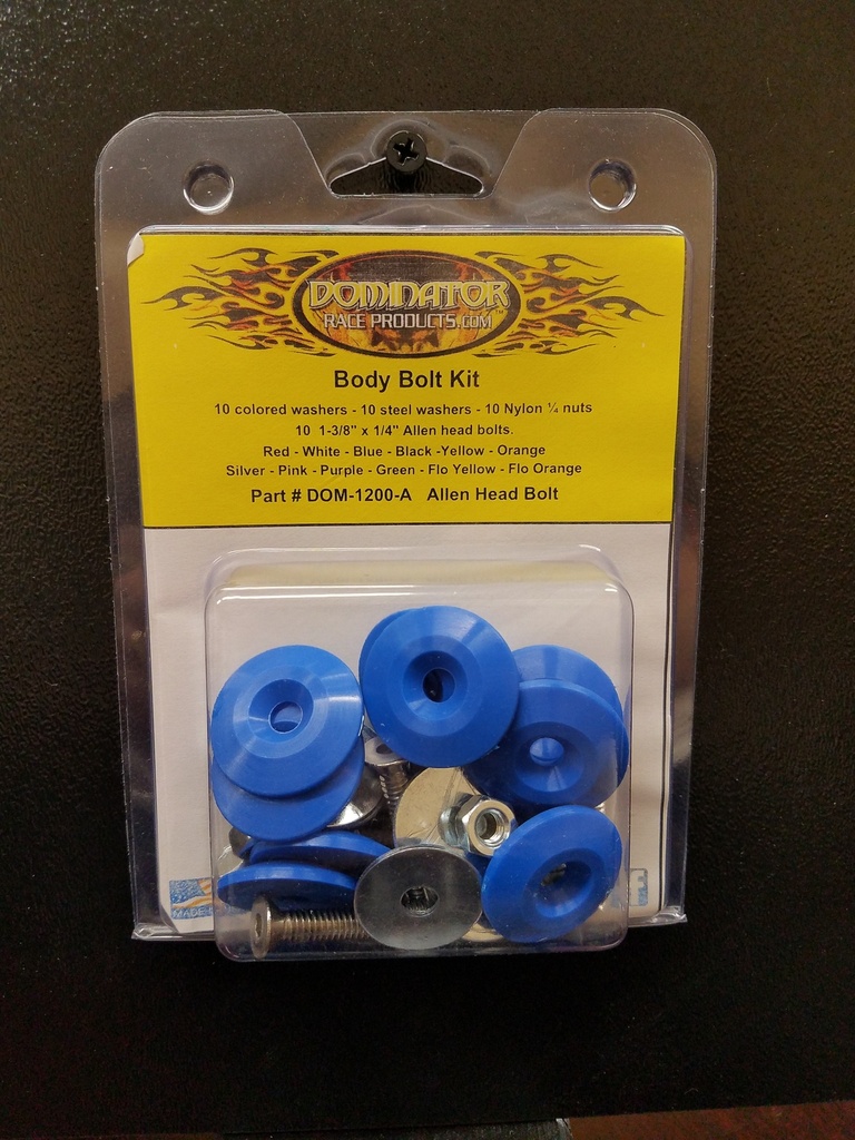 [DOM1200-A-BL] Dominator Race Products - Body Bolt Kit Blue Allen Head