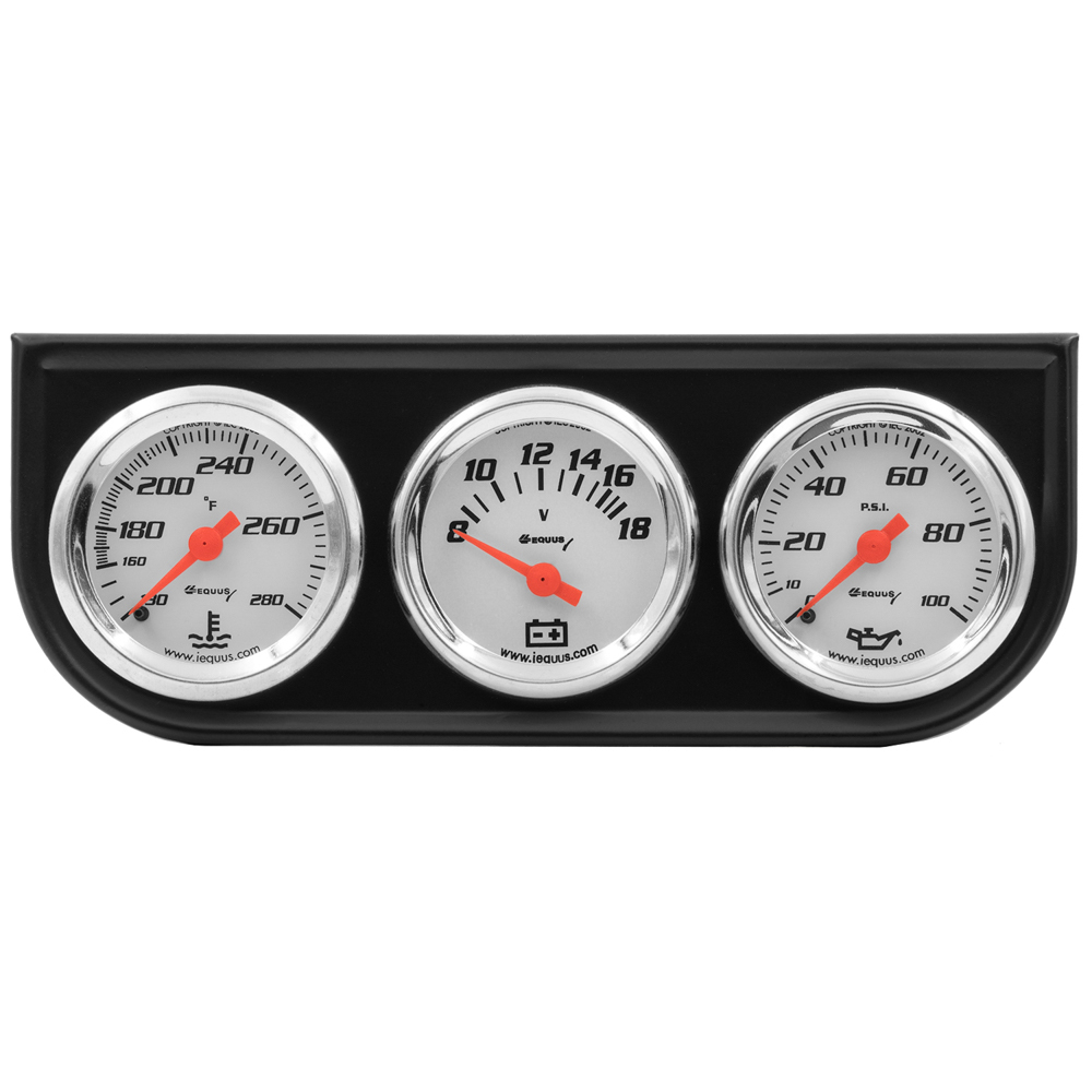 [EQUE5100] Equus - 1-1/2 Dia Triple Gauge Set W/Black Panel