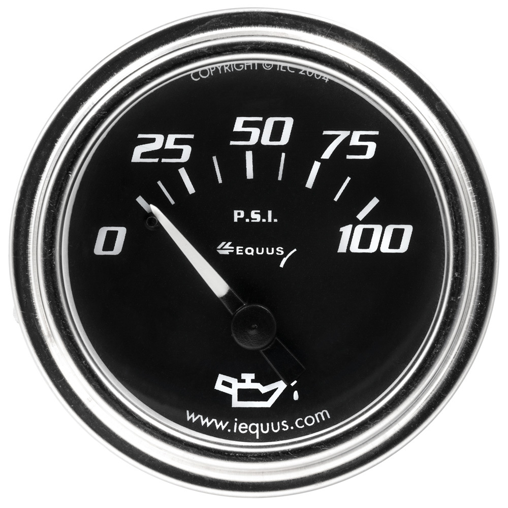 [EQUE7234] Equus - 2.0 Dia Oil Pressure Gauge Chrome 0-100Psi